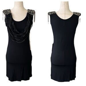 6126 Lindsay Lohan Bodycon Dress with embellished Shoulders
